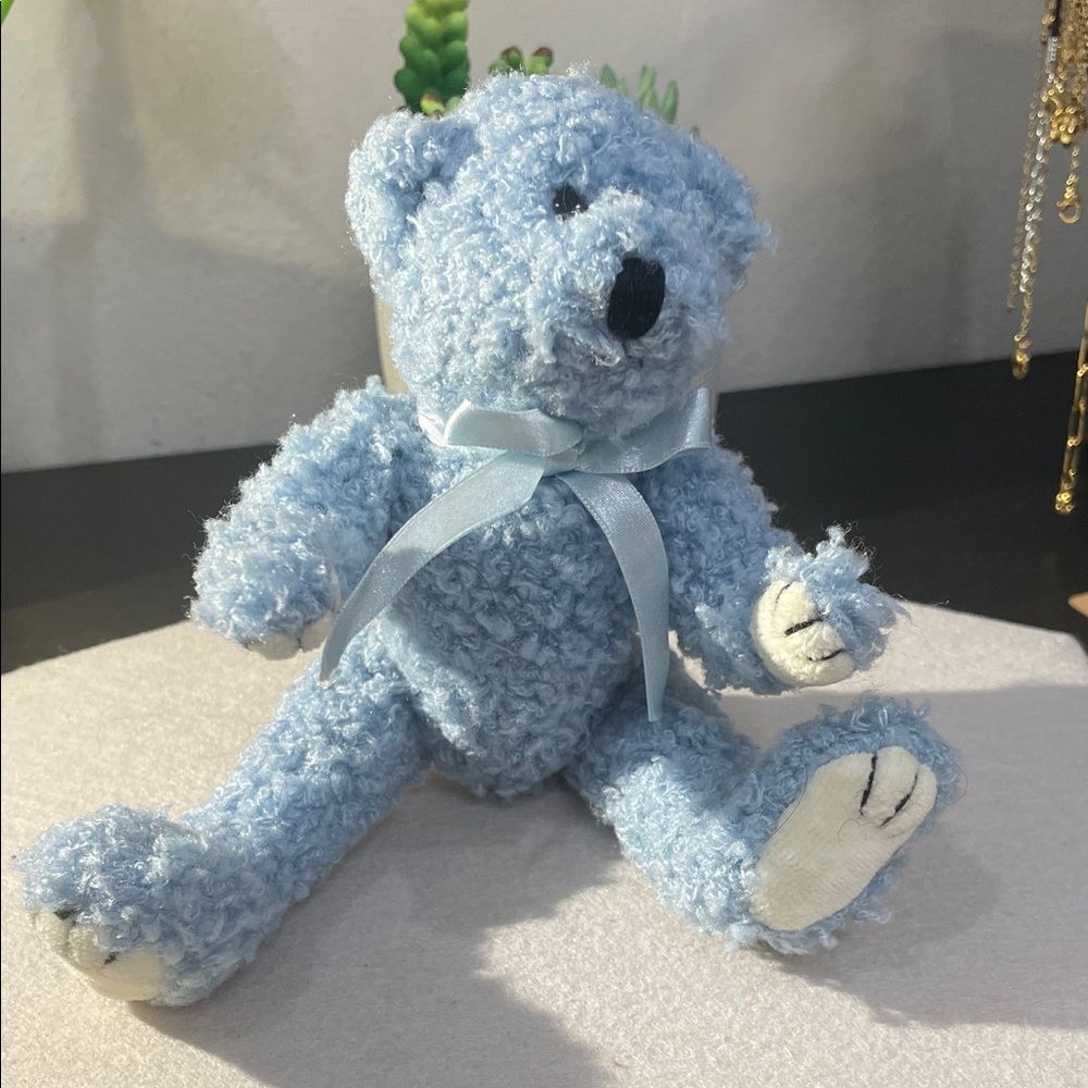 Ty Light Blue Plush with Heart Logo Tag